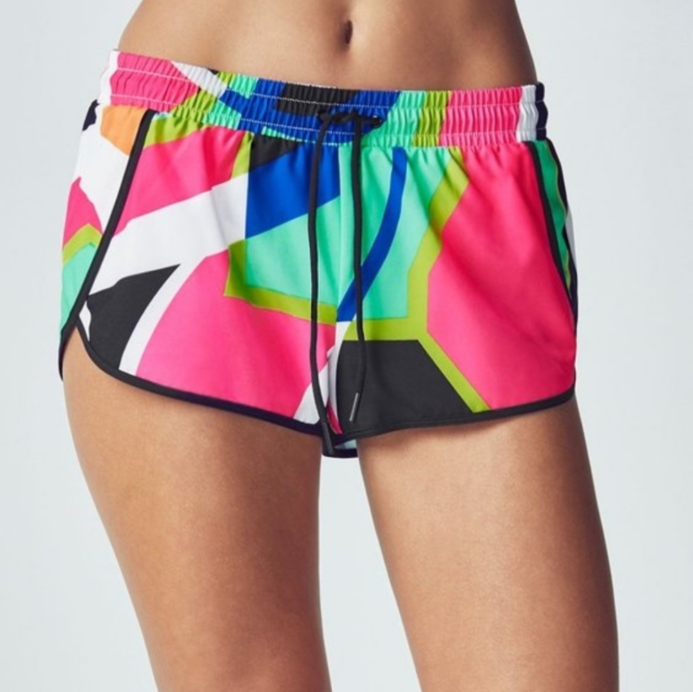 Fabletics Carrie abstract Neon print shorts